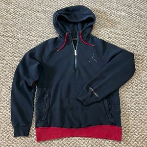 Air Jordan XI Retro Jump Man 1/4 Zip Pullover Hoodie - Black/Red